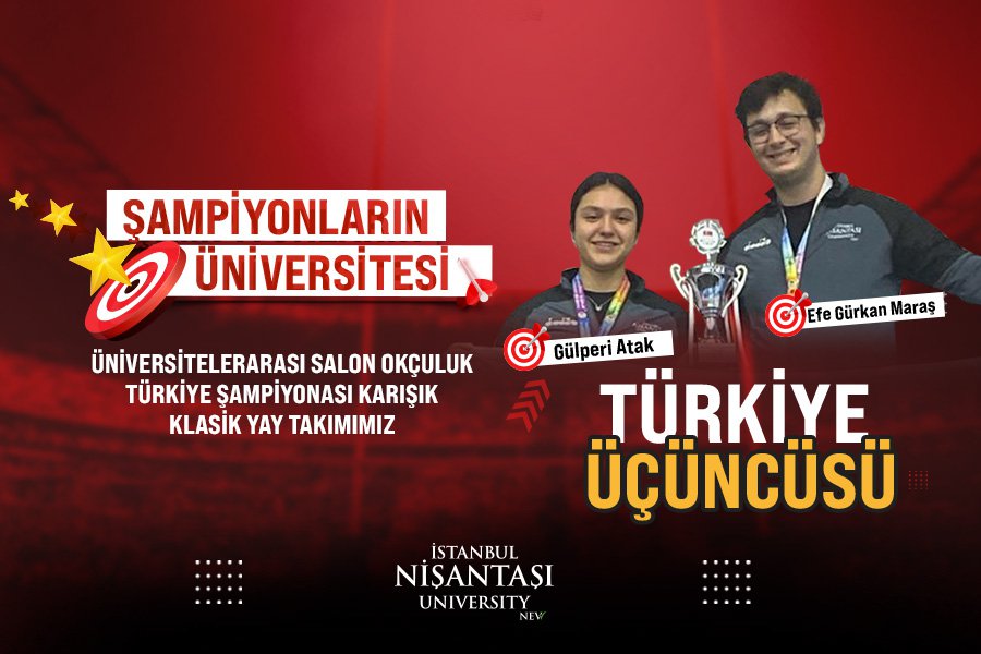 Üniversitelerarası Salon Okçuluk Türkiye Şampiyonası Karışık Klasik Yay Takımımız Türkiye Üçüncüsü