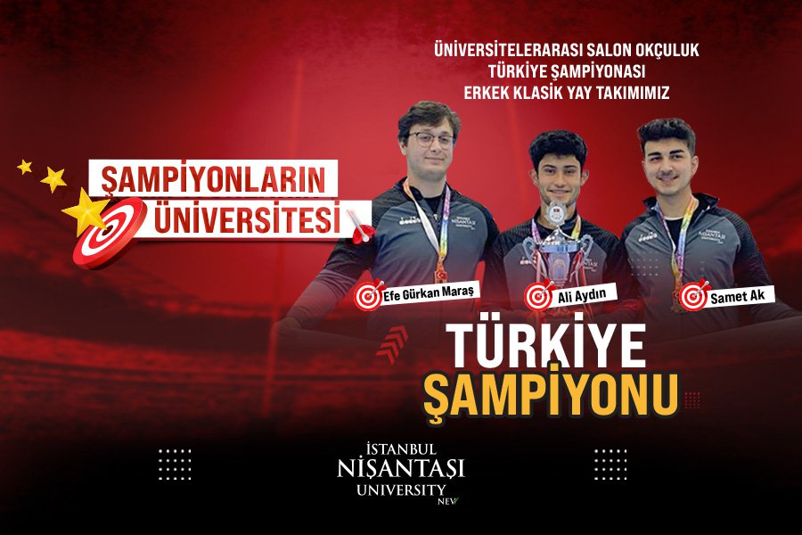 Üniversitelerarası Salon Okçuluk Türkiye Şampiyonası Erkek Klasik Yay Takımımız Türkiye Şampiyonu