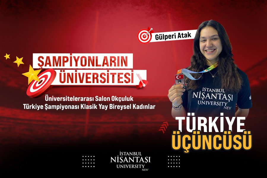 Üniversitelerarası Salon Okçuluk Türkiye Şampiyonası Klasik Yay Bireysellerde Gülperi Atak Türkiye Üçüncüsü